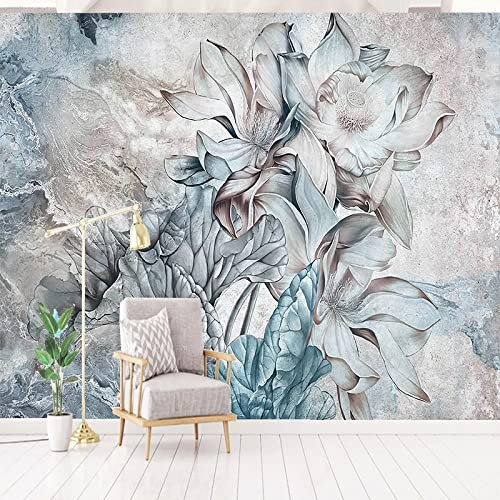 Vlies Fototapete Botanische Blume 3D Effekt Vlies Tapeten Wandtapete XXL Moderne Wanddeko Wohnzimmer Schlafzimmer Büro Flur 350 cm B x256 cm H