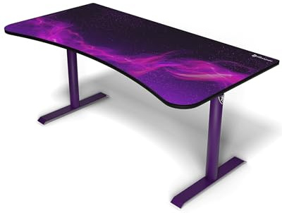 Arozzi Arena Bureau Gamer Large Galaxie Violet Foncé | 160x82 cm, réglable en hauteur, tapis de souris microfibre, gestion des câbles, pieds en acier robustes