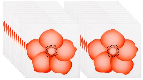 NQEUEPN 24pcs Piège à Mouches pour Fenêtre pour l'Intérieur, 9,5x9,5cm Autocollant Pièges à Colle Style Fleur Rouge Transparents Bandes Collantes Anti-Mouches pour Maison École Restaurant Cantine