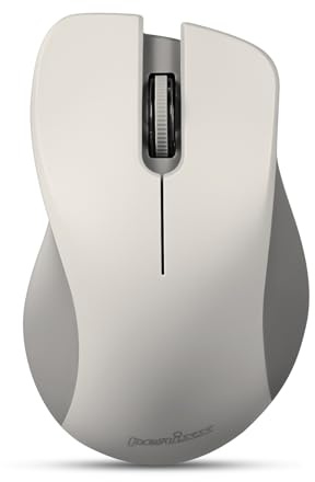 Perixx PERIMICE-621 trådlös mus – tyst klick med Ergo design – kompatibel med stationär och bärbar dator (beige)