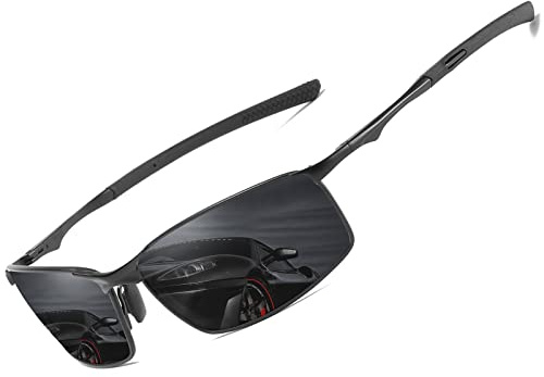 LEDING&BEST Polarisierte Sonnenbrille Herren Damen UV-Schutz Fahrerbrille | Ultraleichte Metall,Verstellbare Nasenpads,Rutschfest,CAT 3,Pilotenbrille,Sportbrille,Angeln,Autofahren,Outdoor,Reisen/Strand