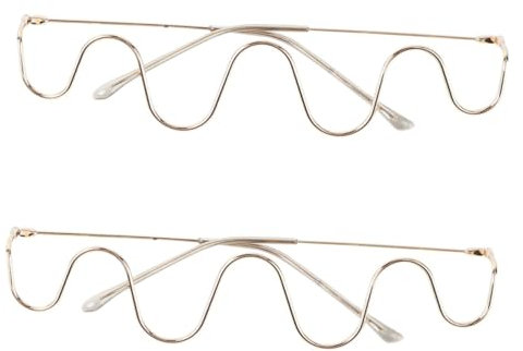 GALPADA 2stücke Handgefertigter Brillenrahmen Mit Diamantbesatz Halbrahmenlos Für Damen Kreative Wellenbrille Als Fotorequisiten Modisches Accessoire Für Partys Und Festivals