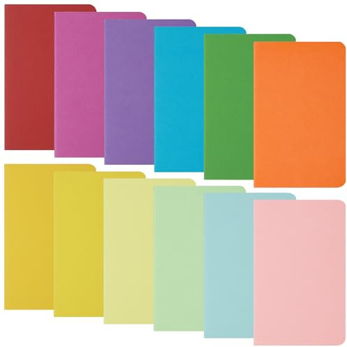 JIANTA 24 Stück Notizblock A6 Blanko Klein, A6 Notizbuch, Notizheft A6 Bunt mit Kraftpapier-Cover 12 Farben für Journal, Tagebuch, Notizen, Schreiben, Büro, Budget, To do Liste, Schule, College
