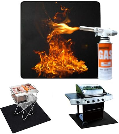 Fire Pit Grill Protection Pad - 50 x 50CM Reusable BBQ Mat for Under Heaters, Fireplaces and Stoves - Fireproof Retardant Hearth Protection