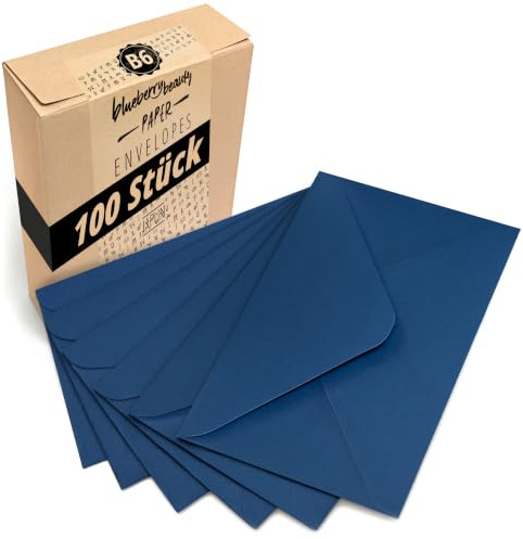 Japun - Briefumschläge (100 Stück) - DIN B6, 175 x 125 mm, blau