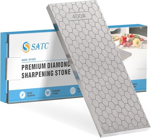 SATC Diamond Sharpening Stone 2 Side Grit 400/1000 Chisel Sharpening Kit Diamond Honing Stone for Short Chisels and Planes