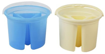 VILLCASE 2pcs Artist Brush Washer Painting Pen Washing Bucket Plastic Painting Buckets for Paint Cups Detail Paint Brush Cleaner Paintbrush Holder