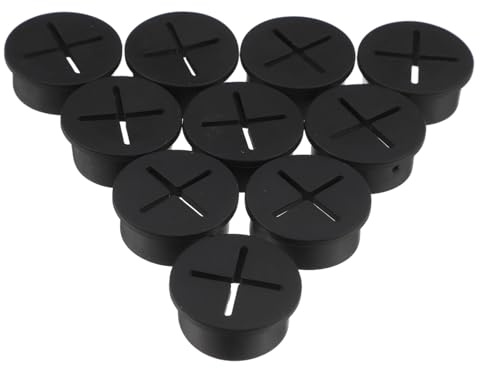 Pasacables Redondo de Abs Negro, 10 Piezas para Cables