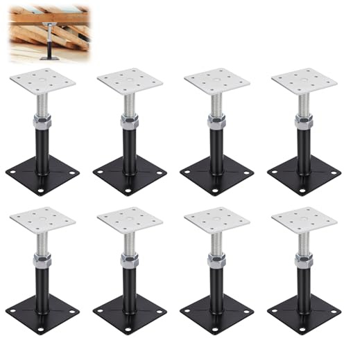 8 PCS Adjustable House Floor Jacks,RV Step stabilizer，Post Floor Joist Jacks Adjust 11 - 16 Mini Screw Jack for Leveling Temporary Support Load Capacity 5000lb