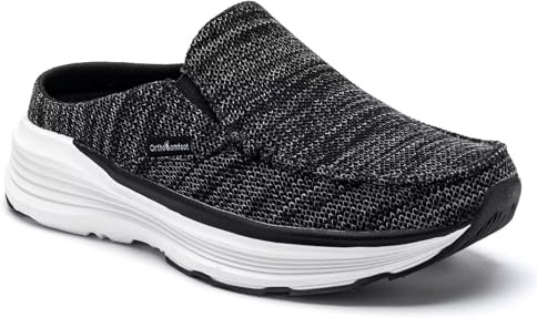 OrthoComfoot Women's Orthopedic Walking Shoes Slip On Loafers: Fit Comfort Slippers Neuropathy Easy Slip-On/Off with Arch Support Shoes, Stability Loafers for Foot and Heel Pain Relief Black Size 8.5