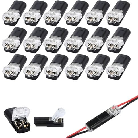 Tomedeks 20 Pezzi Morsetti elettrici, Connettori elettrici rapidi, Morsetti elettrici rapidi, Connettori Elettrici Rapidi per 18-22AWG