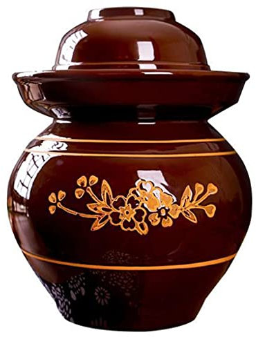 BCJMKDX Fermenter. Large Ceramic Jar With Lid,Traditional Chinese Fermentation Kit Crock With Water Seal Airlock Lid(6KG)