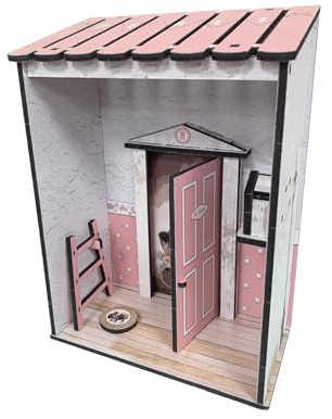 Casa del Ratoncito Pérez de Madera, 20,4 x 15 x 8,2 cm, Puerta Mágica, Diseño Artesanal (Rosa)