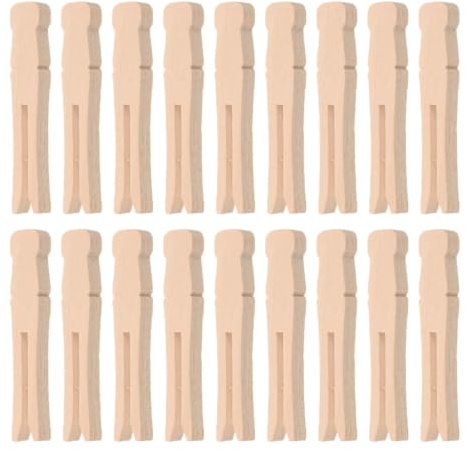 NOLITOY Clothes Line Wood Clothes Pin: Wooden Laundry Pegs Wooden Laundry Pins 50 PCS Light Brown Kitchen Counter Storage Dining Table Service Workshop Bench Layout, 50 PCS