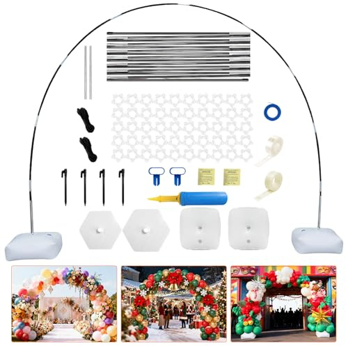 Sythrix Reusable Balloon Arch Kit, Balloon Arch Stand 10.5FT Adjustable 85PCS Balloon Arch Kit with Stand for Graduation Wedding Birthday Baby Shower Bachelorette Party Supplies Halloween Decoraitons