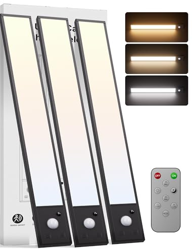 Tnight 3 Pack Unterbauleuchte Küche LED,30cm 1800mAh Ultradünn Dimmbar Aufladbar Schranklicht mit Bewegungsmelder,Schrankbeleuchtung Kabellos mit USB C,Vitrinenbeleuchtung Magnetische