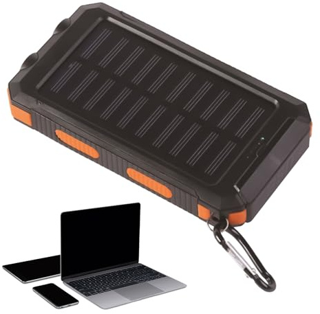 Caricatore solare portatile 20000 mAh - Power Bank wireless con torcia LED e ricarica rapida USB | Caricatore di energia solare per cellulare, tablet, GPS, ideale per avventure all'aperto, viaggi, Em