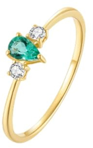 Wycian Verlobungsring Damen mit Diamant Gold Ring 18 Karat Eleganter Dünner Ring mit Tropfenförmigem Diamanten Größe 65 (20.7) Massiv, Nicht Plattiert Elegant für Gattin Engagement Schmuck