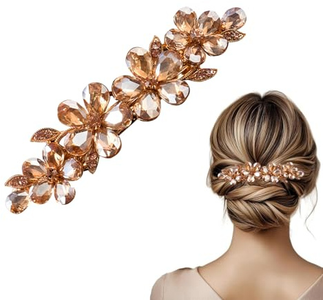 ARYIMYDP Haarschmuck für Damen Kristall Stil Haarspange Luxus Schmuck Design Haarnadel Vintage Strass Barrettes Sparkly Braut Haarspangen für Frauen Und Mädchen Abendparty Hochzeit Täglicher Gebrauch