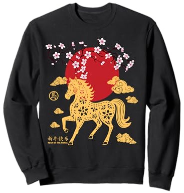Nouvel an Chinois 2026 Année du Cheval de feu Signe du Zodiaque Sweatshirt