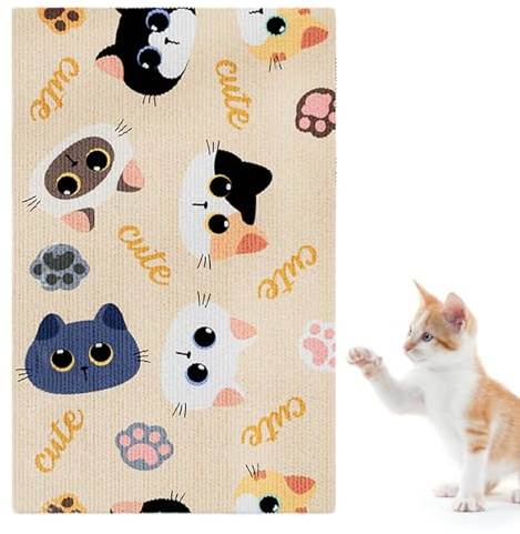 Griffoir pour chat d'intérieur - Griffoir adhésif coupable, dimension | extérieure 50,0 x 80,0 x 0,5 plus poids net 200,0 g, structure en morceaux de polyester, tapis | pour broyer les griffes et j