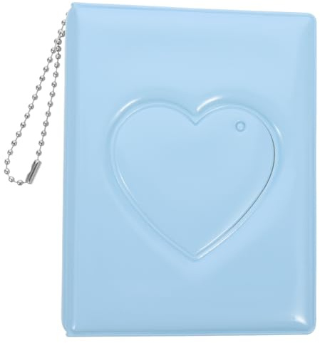 DIYEAH Petit Album Photo de Cœur Pendentif Léger, Pochettes Transparentes en Pvc pour 32 Photos 3 Pouces, pour Filles et Garçon et Filles
