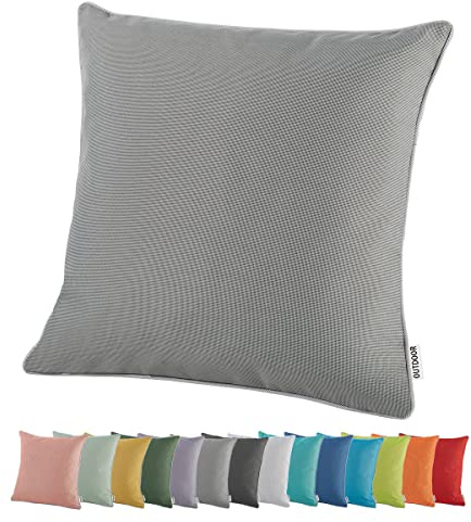 heimtexland Outdoor Dekokissen Lotus Effekt Gartenkissen Typ551 Taupe | Lounge Outdoorkissen 45x45 wetterfest schmutz- und wasserabweisend Garten Kissen waschbar inkl. bequemer Füllung