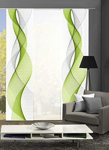 wohnfuehlidee 3er-Set Schiebegardine DILAILA, Blickdicht, Höhe 245 cm, apfelgrün