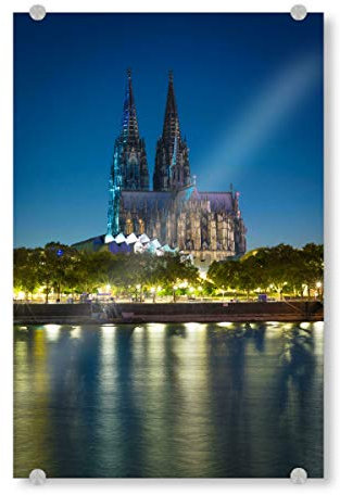 artboxONE Acrylglasbild 45x30 cm Städte/Köln Kölner Nacht Bild hinter Acrylglas - Bild Stadt rhein Stadt