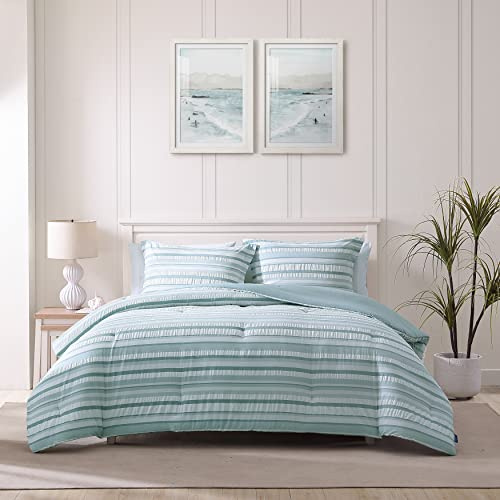 Tommy Bahama - King Duvet Cover Set, Cotton Bedding with Matching Shams & Button Closure, Super Soft Bedding Set (Clearwater Cay Blue, King)
