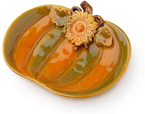 Hervit Assiette en grès citrouille 26 x 22 cm Automne