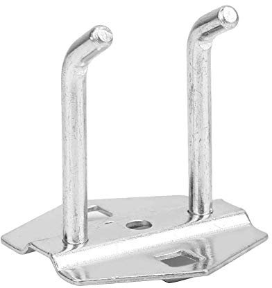 5 ganci doppi obliqui in acciaio galvanizzato, supporto di stoccaggio, ganci per pannello forati, per armadi, attrezzi garage, 1.00V