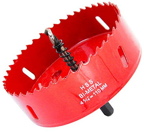 Corona 110 mm,Sierra de corona de M42 HSS LAIWEI para taladrar agujeros en madera, cartón yeso, perfiles de aluminio, PVC y otros materiales