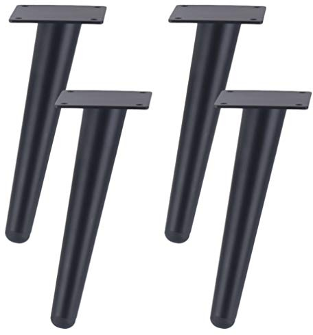 4er Set Möbelfüße Möbelbein,Metall Sofafuss Tischbeine,Kegel Schrankbeine Sockelfuß,Schwarz Lehrstuhl Fusse,für Couchtische Schränke,Bett,Tragfähigkeit 800KG,15cm-30cm,Mit Schraube(30cm)