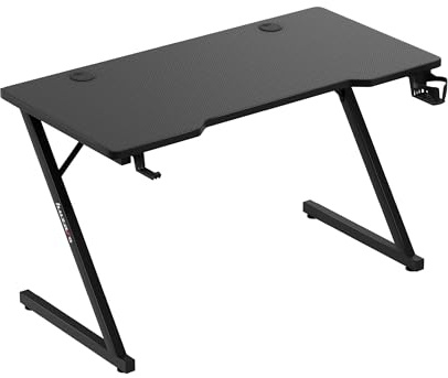 huzaro Hero 2.5 - Gaming Tisch PC Schreibtisch Computertisch Ergonomischer Bürotisch - Getränkehalter und Kopfhörerhalter - Homeoffice Arbeitszimmer Gamer - Carbon Tischplatte - 120 x 60 - Schwarz
