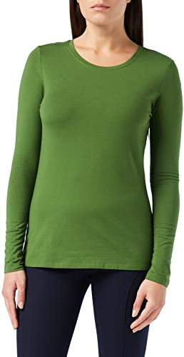 Amazon Essentials Women's Långärmad T-shirt med rund hals klassisk passform (finns i plusstorlek), Grön, XL