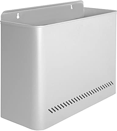 OFITURIA® Papelera de Interior Metálica Capacidad 11 litros Color Plata Multiusos con Perforados Interiores para Colgar
