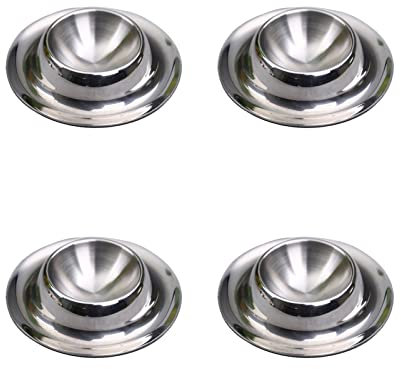 Vastsea 4 Pezzi Set di Portauovo in Acciaio Inox, Portauovo Set per Uova Sode, Portauovo per Cucina, Adatto a Casa, Cucina, Lavastoviglie(d'Argento)
