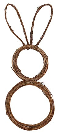 PRETYZOOM Rattan Kaninchen Anhänger Kreative Rattan Osterhase Dekoration Faltbarer Ostern Party Zubehör