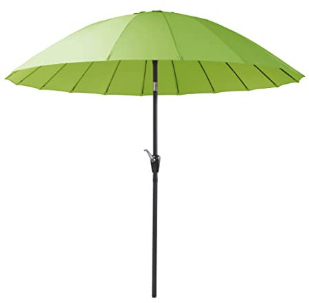 Brigros Estosa - ombrellone da giardino Atlanta 270 cm x 236 h palo in alluminio 180 stecche in fibra di vetro 7mm telo in poliestere 180 gr/m2 con camino antivento (Verde)