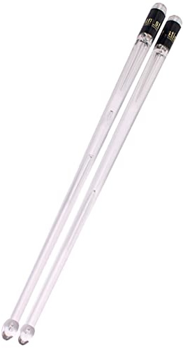 LED 1 Paar aus Polymer Drumsticks Bunte, für Schlagzeugspiele | 8 Stück Lr44 Knopfzellen Inklusive, Weißes Design, Stark und Bruchsicher, Leuchtet Beim Anschlagen