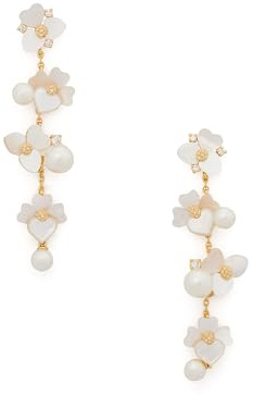 Kate Spade New York PRECIOUS PANSY Earrings, White Multi/Gold