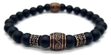 Nahle | Wikinger Armband | Onyx 8mm Viking Stretch- Armband | handgemachtes Perlenarmband | mit edler Schmuckschachtel