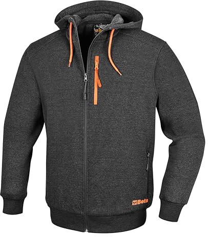 BETA 7665G M - Felpa zip lunga, con cappuccio