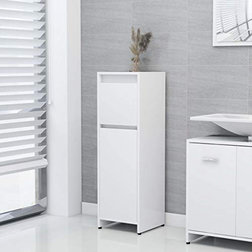 homiuse 30x30x95 cm Badezimmerschrank mit Schublade Waschbeckenunterschrank Badezimmer Möbel Badregal Badschrank Badunterschrank Waschbecken Unterschrank Badmöbel Holzwerkstoff Weiß