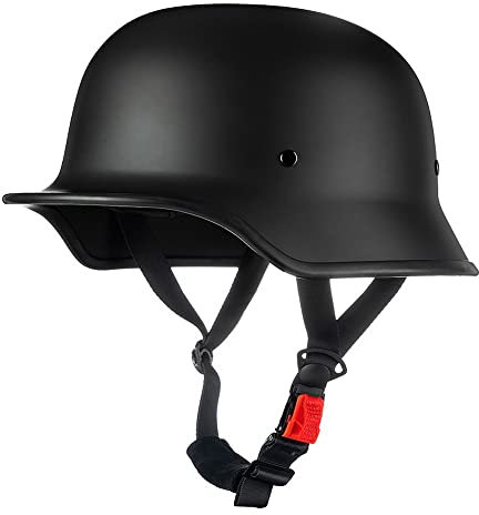 Vintage Deutsche Motorrad Halbhelme mit ECE, Jethelm Retro, Chopper Helm, Scooter-Helm, Fahrradhelm, mit Herausnehmbares Innenfutter und Schnellverschlussschnallen M~XXL 57~64CM