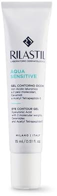 Rilastil Aqua Sensitive Gel Contorno Occhi, Azione Idratante, Antiborse, Antiocchiaie, per Tutti i Tipi di Pelle, Confezione da 15ml