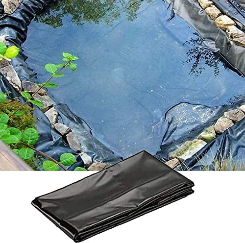 Teichfolie, 6 m breit, Schwarze Fisch-Poolfolie für Gartenteiche, Wasserfall, Bäche, Brunnen, Teichunterlage, Garten-Pool-Abdeckung, Bäche, Wasser, Gärten, Pool-Membran, 0,2 mm (Größe: 6 x 7 m (19,7