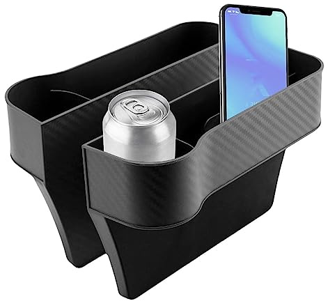 Autositze Aufbewahrungsbox 2 Stück Autositz Gap Organizer Storage Box Auto Mittelkonsole Auto Zubehör Vordersitzen Seitentasche Car Seat Leder Aufbewahrungsbox für Kleinigkeiten Handys (Schwarz)