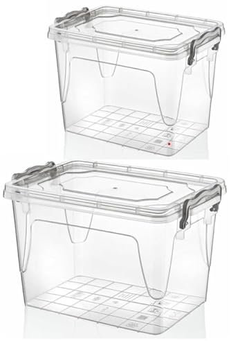 Ama-Zing Homes Set of 7.8L and 4.5L Clear Stackable Airtight Food & Soap Powder Container with Lid - Laundry, Dishwasher Tablets, Cat Food, and Clothes Pegs - BPA Free